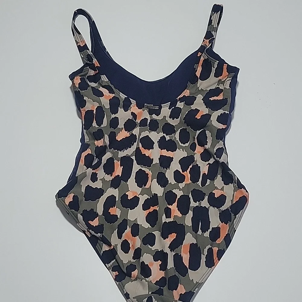 DKNY  Navy Leopard Print  One Piece Swimsuit 12